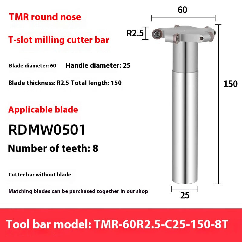 2066-CNC machining center TMR round nose T-slot milling cutter bar arc R2.5R3R4R5R6 slotted side and side cut shank Shandong Denso Pricision Tools Co.,Ltd.